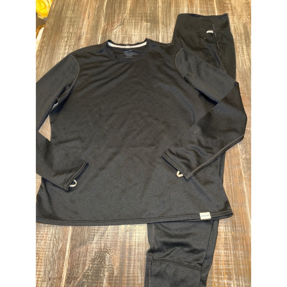 Patagonia Capilene 3 Midweight Polartec Base Layer Set Black Womens XL